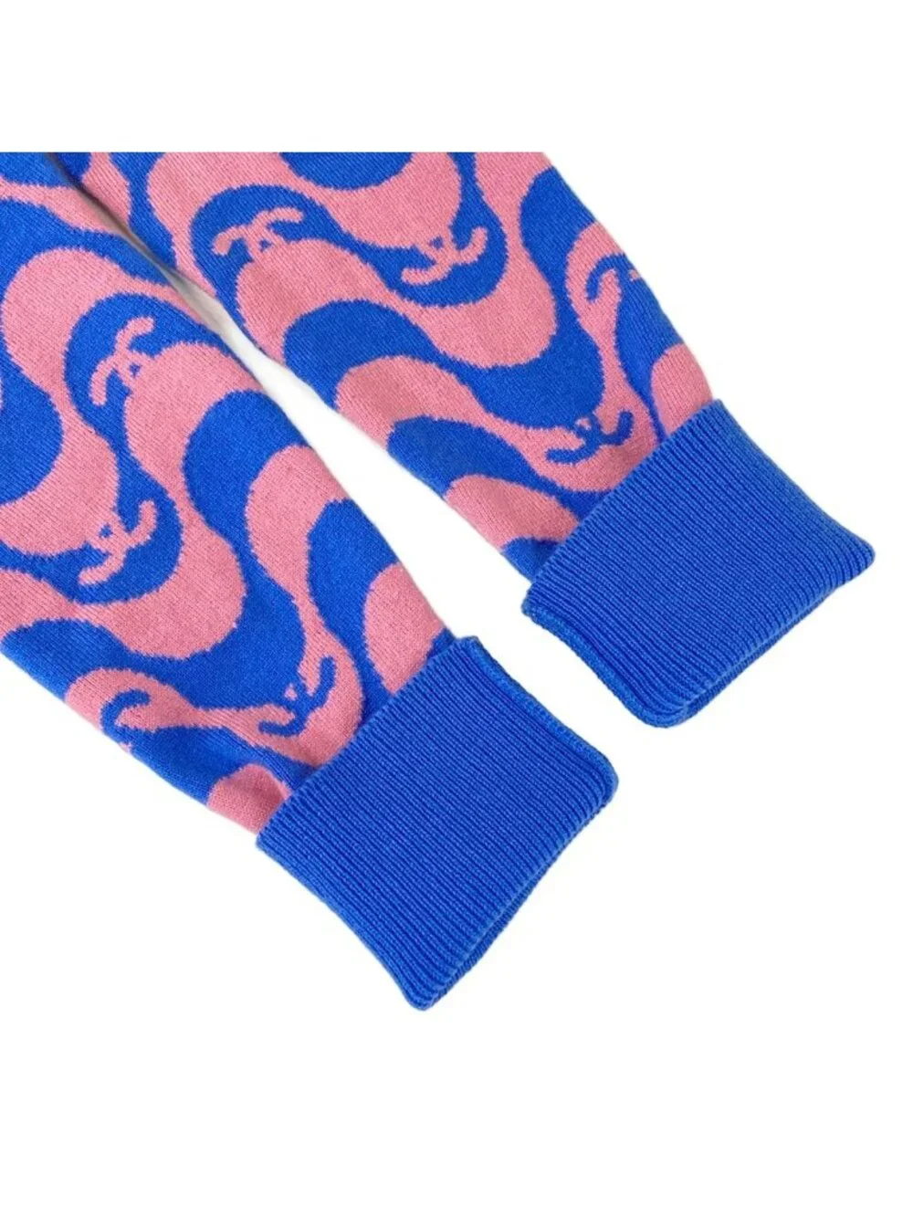 Chanel Long Sleeve Sweater 34 S Blue Pink Crew Neck CC Logo Knit Cashmere